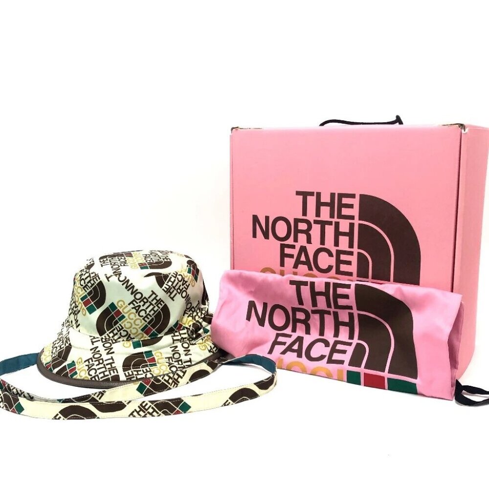 GUCCI 652942 Reversible logo THE NORTH FACE collaboration Bucket hat Unused - Picture 8 of 14